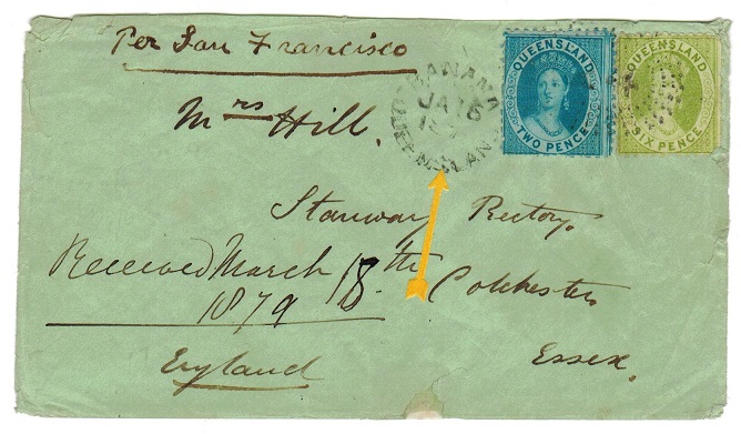 QUEENSLAND - 1879 8d rate 