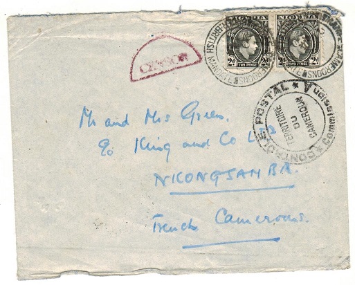 CAMEROONS - 1944 4d rate censored cover to French Cameroons used at MAMFE.