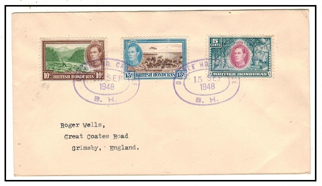 BRITISH HONDURAS - 1948 cover to UK used at DOUBLE HEAD CABBAGE/B.H.