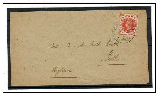 BRITISH LEVANT - 1900 1/2d (SG Z256) on cover to UK used at BPO/SMYRNA.