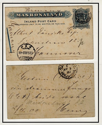 RHODESIA - 1893 1d blue 