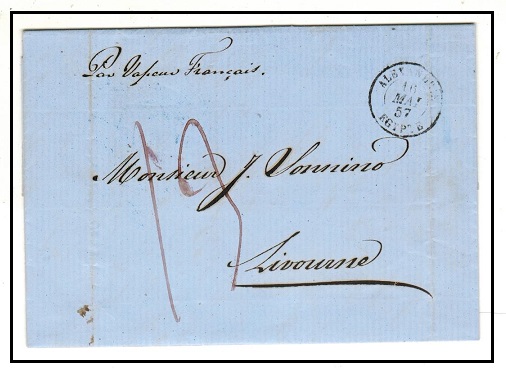 EGYPT - 1857 entire to Italy used at ALEXANDRIE.