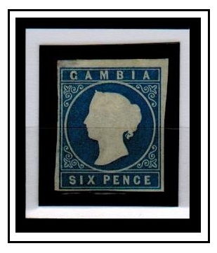 GAMBIA - 1874 6d blue 