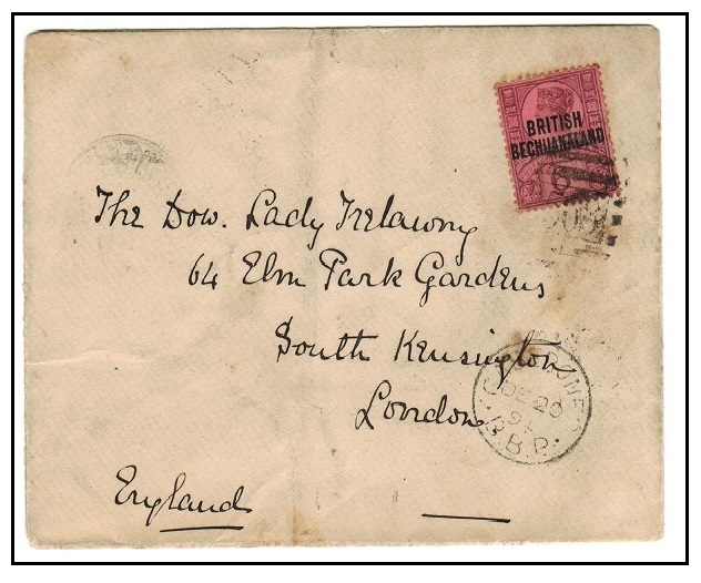 BECHUANALAND - 1894 6d rate cover to UK used at 
