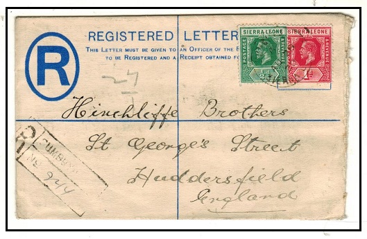SIERRA LEONE - 1912 2d blue RPSE uprated to UK used at SUMBAYO.  H&G 3.