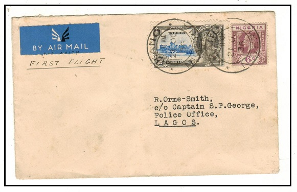 NIGERIA - 1936 internal first flight cover from Kano to Lagos.