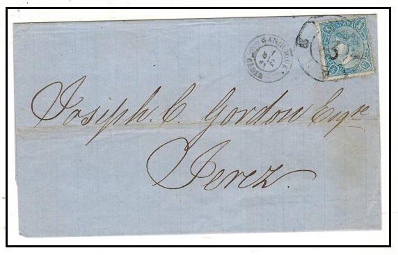 GIBRALTAR - 1865 outer wrapper to Spain with Spanish 4c blue use at SAN ROQUE/CADIZ.