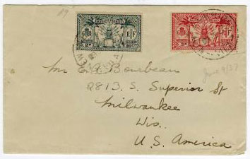 NEW HEBRIDES - 1937 cover to USA.
