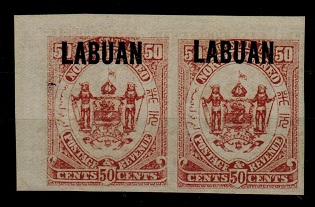LABUAN - 1896 50c maroon IMPERFORATE PLATE PROOF.