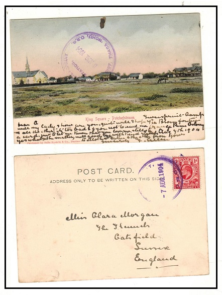 ORANGE RIVER COLONY - 1904 1d rate postcard use to UK used at 