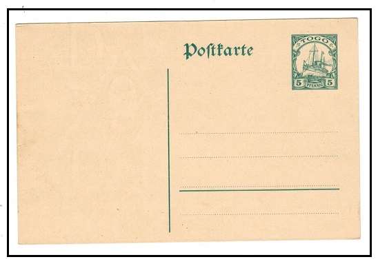 TOGO - 1912 5pfg green PSC unused.  H&G 18.