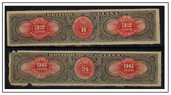 BRITISH GUIANA - 1900 8c (32c) + 24c (96c) 