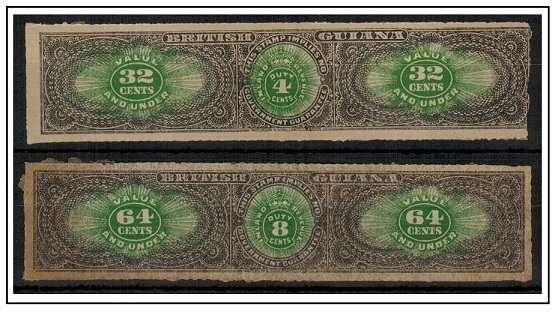 BRITISH GUIANA - 1900 4c (32c) and 8c (64c) 