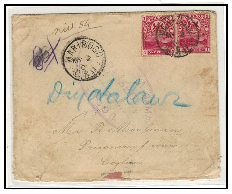 BECHUANALAND - 1901 2d rate cover to Ceylon 