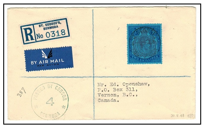 BERMUDA - 1943 2/- 