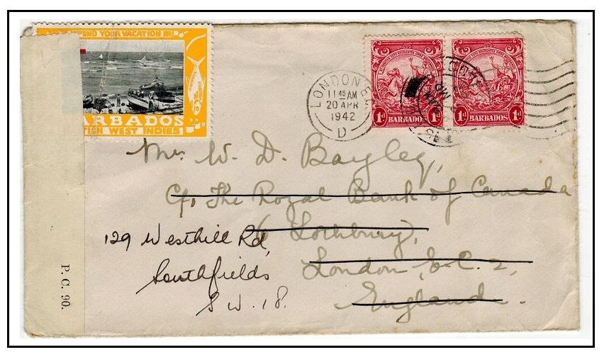 BARBADOS - 1942 censored 