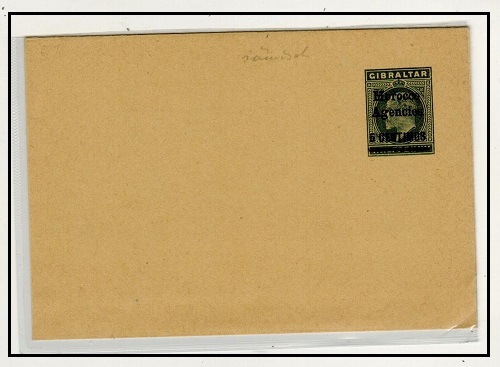 MOROCCO AGENCIES - 1903 5c on 1/2d green postal stationery wrapper unused.  H&G 4.