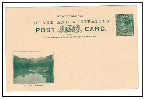 NEW ZEALAND - 1899 1d deep green illustrated PSC unused.  H&G 10.