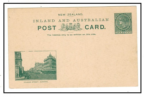 NEW ZEALAND - 1899 1d deep green illustrated PSC unused.  H&G 10.