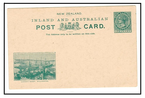 NEW ZEALAND - 1899 1d deep green illustrated PSC unused.  H&G 10.