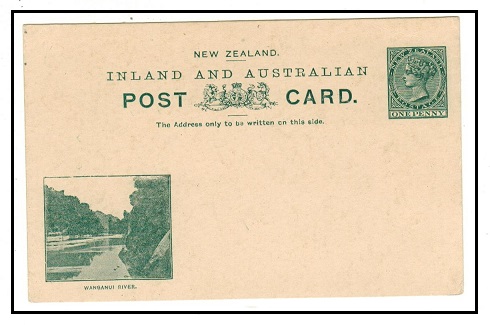 NEW ZEALAND - 1899 1d deep green illustrated PSC unused.  H&G 10.