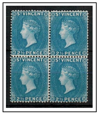 ST.VINCENT - 1887 2 1/2d blue mint block of four.  SG 61.
