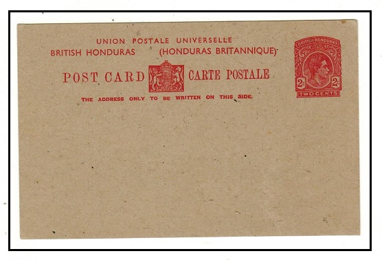 BRITISH HONDURAS - 1938 2c red PSC unused.  H&G 17a.