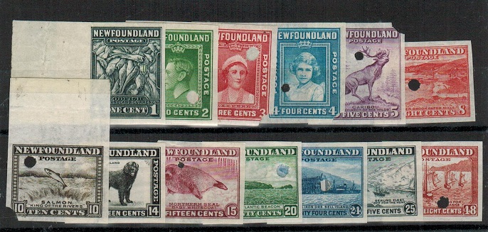 NEWFOUNDLAND - 1941 set (ex 7c) in IMPERFORATE PLATE PROOFS.