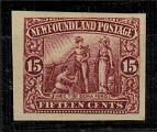 NEWFOUNDLAND - 1911 15c lake IMPERFORATE PLATE PROOF.