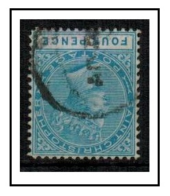 ST.KITTS (St.Chistopher) - 1879 4d blue used with INVERTED WATERMARK.  SG 8w.