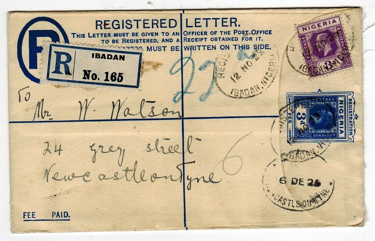 NIGERIA - 1923 3d RPSE used from IBADAN.  H&G 3.