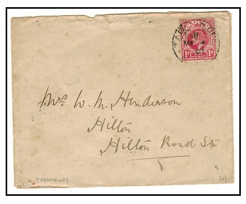 NATAL - 1907 1d rate cover used locally at TABAMHLOPE.