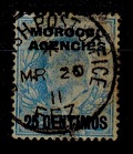 MOROCCO AGENCIES - 1907 25c on 2 1/2d (SG 116) cancelled BPO.FEZ.