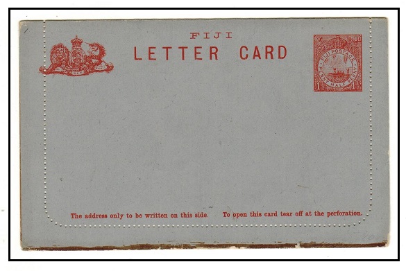 FIJI - 1895 1 1/2d red postal stationery letter card fine unused.  H&G 1.