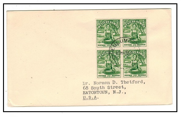 SAMOA - 1952 2d rate cover to USA used at LEULUMOEGA.