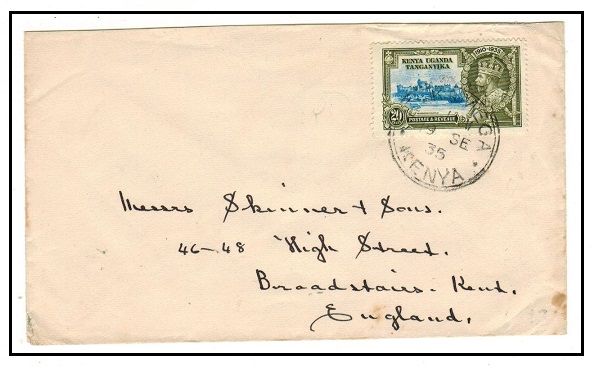 K.U.T. - 1935 20c rate cover addressed to UK used at KAKAMEGA.