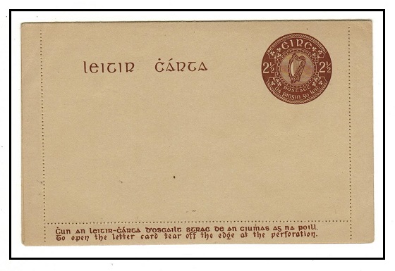 IRELAND - 1942 2 1/2d brown postal stationery letter card unused.  H&G 5.