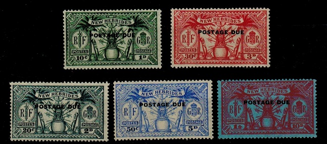 NEW HEBRIDES - 1925 POSTAGE DUE set in mint condition. SG D1-D5.