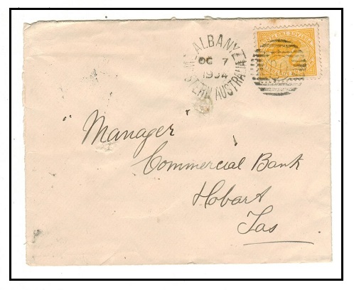 WESTERN AUSTRALIA - 1904 2d rate cover to Tasmania used at ALBANY.