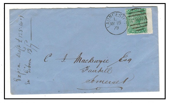 TASMANIA - 1879 2d rate local cover used at LAUNCESTON.