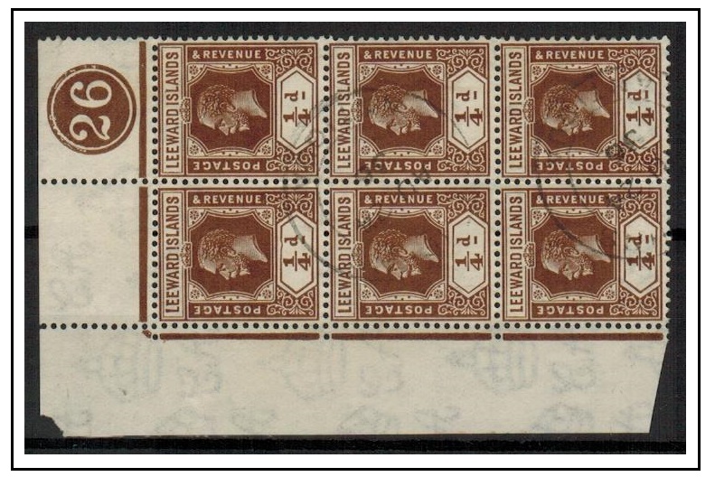 LEEWARD ISLANDS - 1921 1/4d brown 