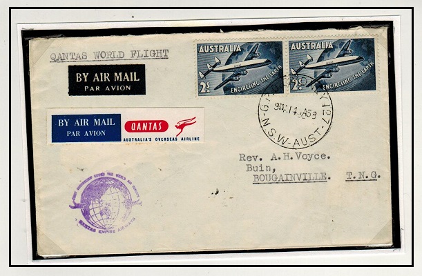 AUSTRALIA - 1959 Qantas first flight cover to Buin.