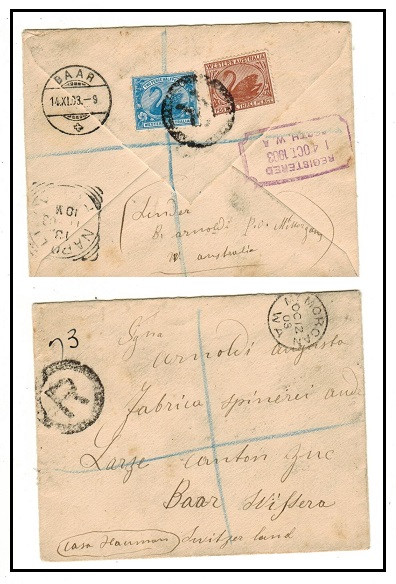 WESTERN AUSTRALIA - 1903 4d rate registered cover to Switzerland used at MT.MORGAN. 