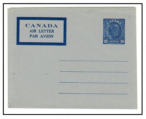 CANADA - 1949 10c dark blue air letter sheet unused.  H&G 9.
