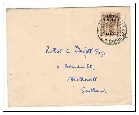 B.O.F.I.C. - 1948 10mal rate cover to UK used at TRIPOLI.