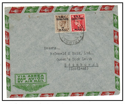 B.O.F.I.C. - 1948 12m rate cover to UK used at TRIPLOI.
