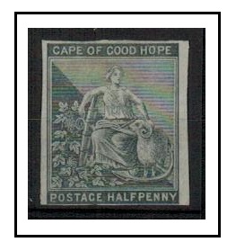 CAPE OF GOOD HOPE - 1871 1/2d IMPERFORATE COLOUR TRIAL in issued colour on 