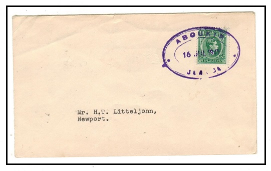 JAMAICA - 1949 1/2d local rate cover used at ABOUKIR.
