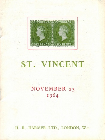 ST.VINCENT - Harmers auction catalogue of Nov 23rd 1964 collection of St.Vincent.
