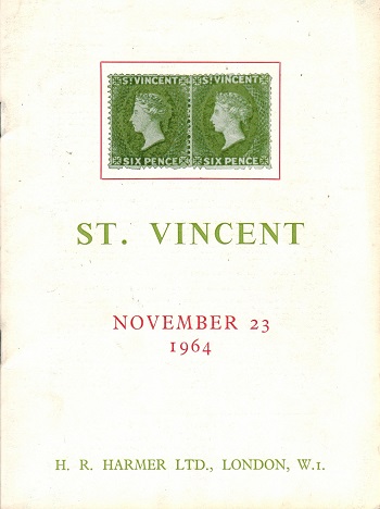 ST.VINCENT - Harmers auction catalogue of Nov 23rd 1964 collection of St.Vincent.
